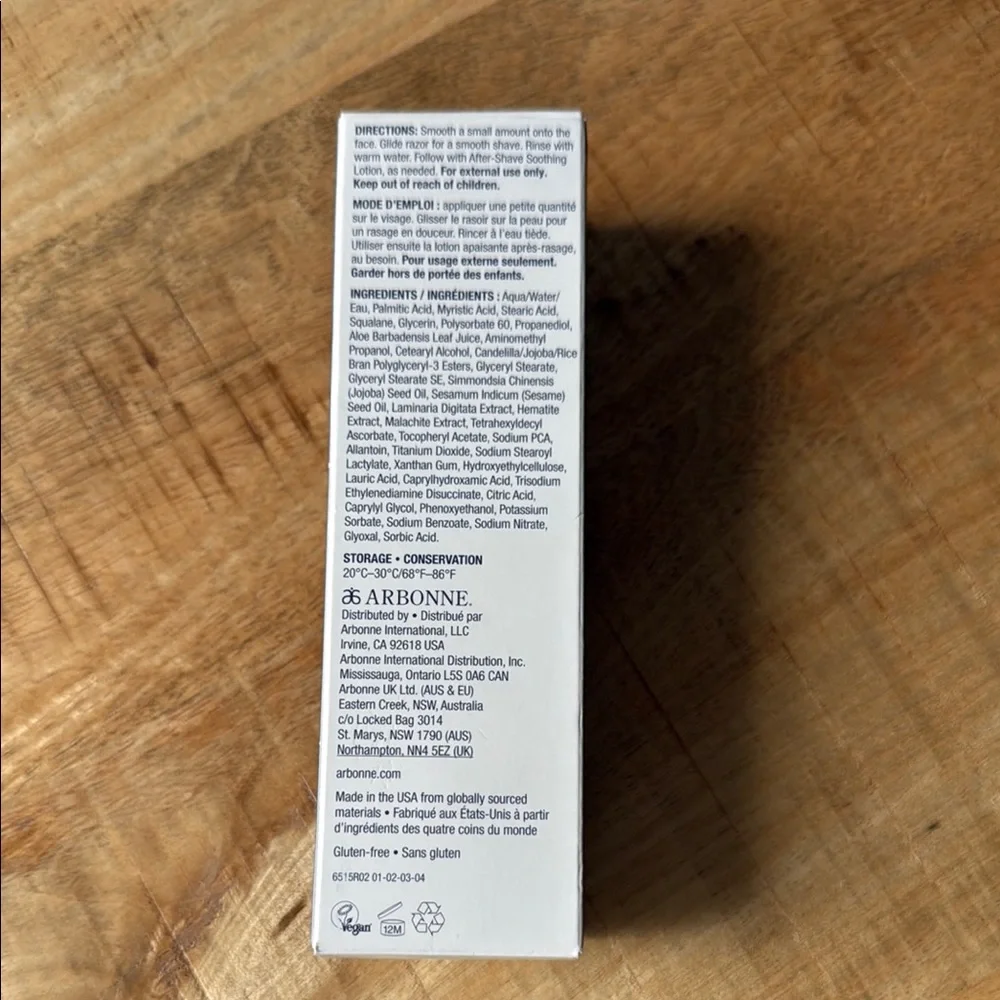 Arbonne RE9 Advanced Shave Cream for Men - White and Gold